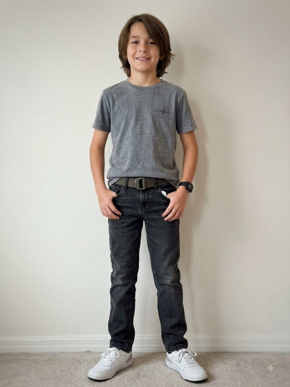 Kenneth Cole Kids Washed Black Slim Straight Jeans
